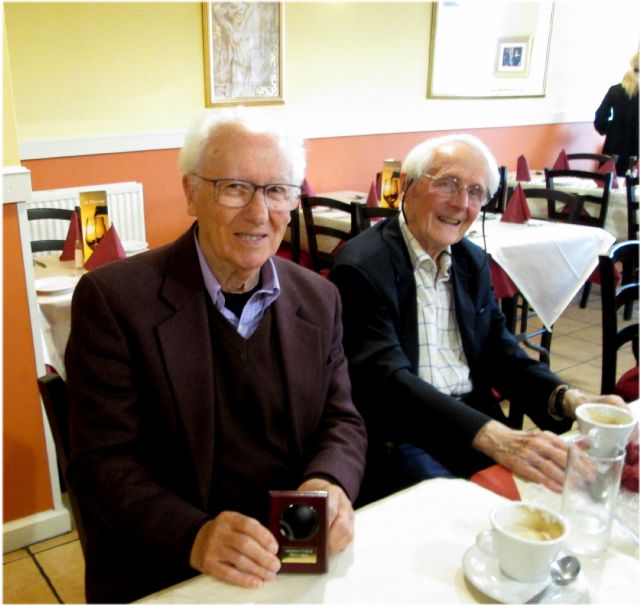 Ballot pairs champion Allan with fellow bowler Gordon. Total age, over 180!